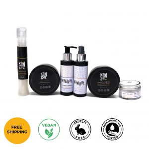Kaalgat Skincare Range with Facial Scrub, Activated Charcoal Facial Milk Cleanser, Toner, Facial Clay Mask, and Anti Aging Day Cream