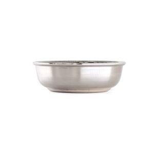 Side view of the Kaalgat Stailness Steel shaving bowl.