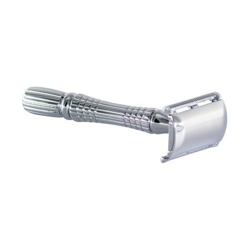 Isometric view of the durable Stainless Steel Safety Razor from Kaalgat